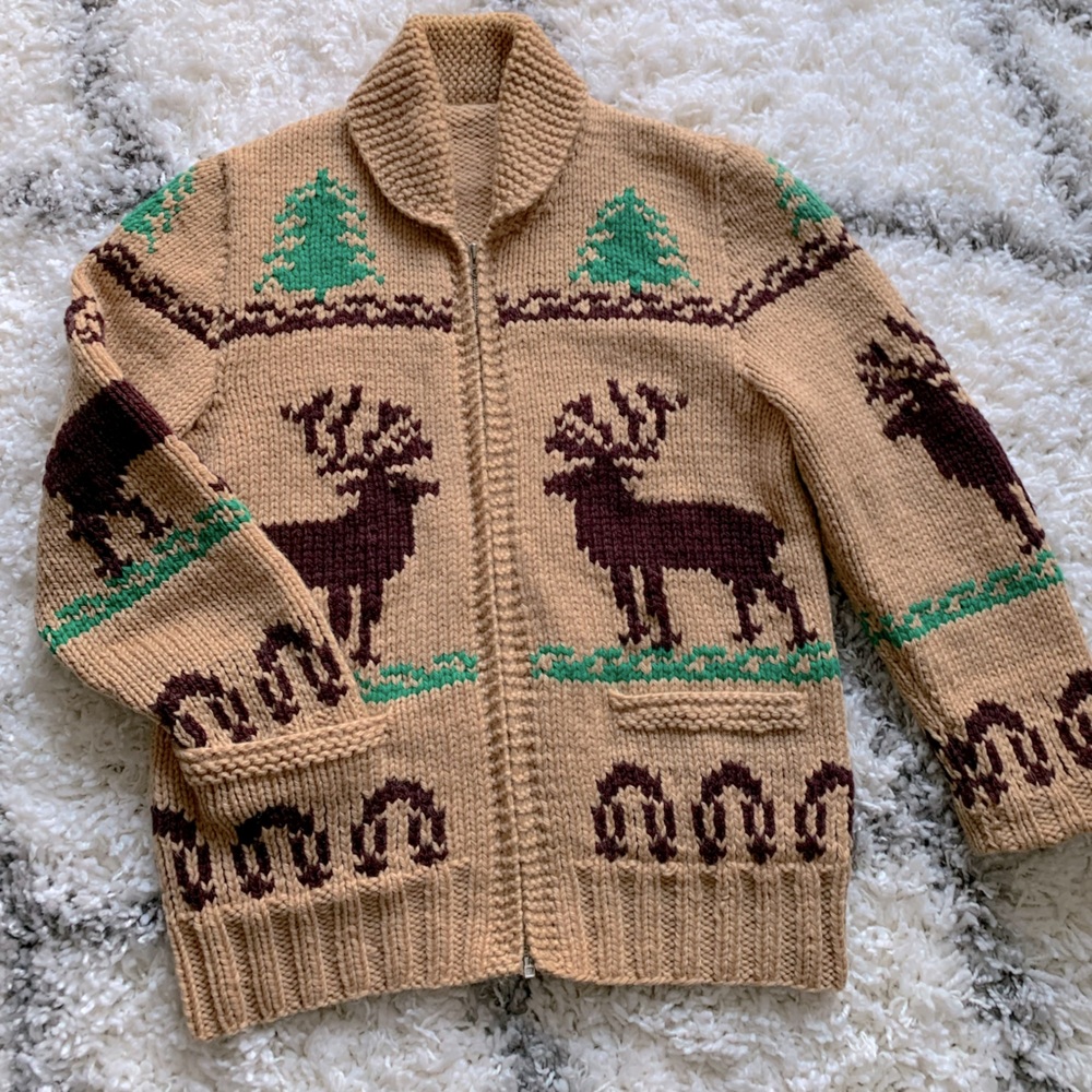 1950s Mary Maxim “Reindeer” knit - Medium